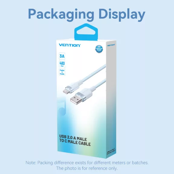 Vention USB-A 2.0/M -> USB-C/M, 2m,(blue,3A), kábel