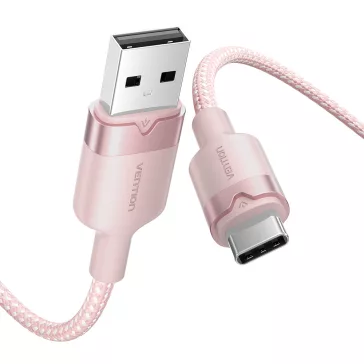 Vention USB-A 2.0/M -> USB-C/M, 2m,(pink,3A), kábel