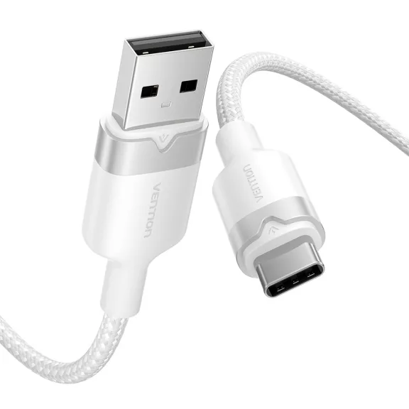 Vention USB-A 2.0/M -> USB-C/M, 2m,(fehér,3A), kábel