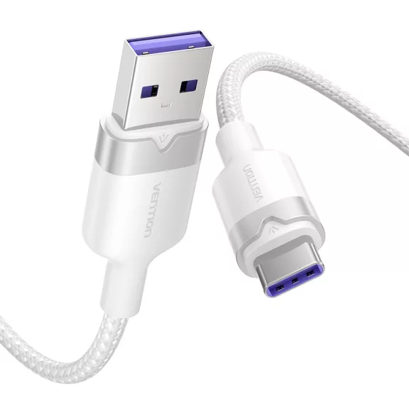 Vention USB-A 2.0/M -> USB-C/M, 2m,(fehér,6A), kábel