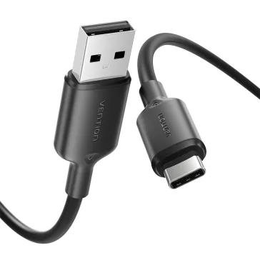 Vention USB-A 2.0/M -> USB-C/M, 1m,(fekete), kábel