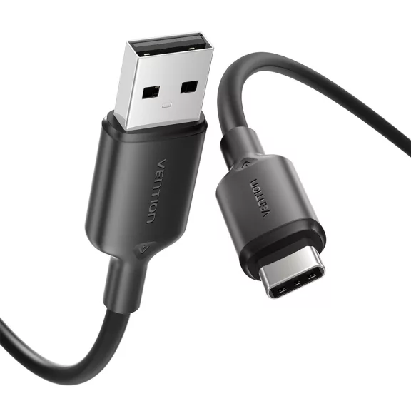 Vention USB-A 2.0/M -> USB-C/M, 1m,(fekete), kábel