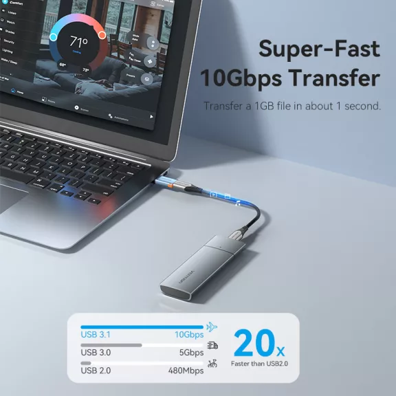 Vention USB-A/M 3.1 -> USB-C/F, ( 10Gbps adat) adapter
