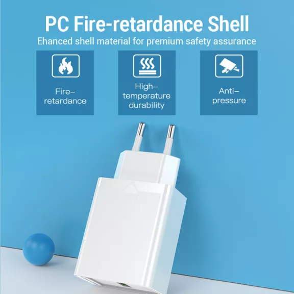 Vention USB-A (1port,18W, fehér) , töltő