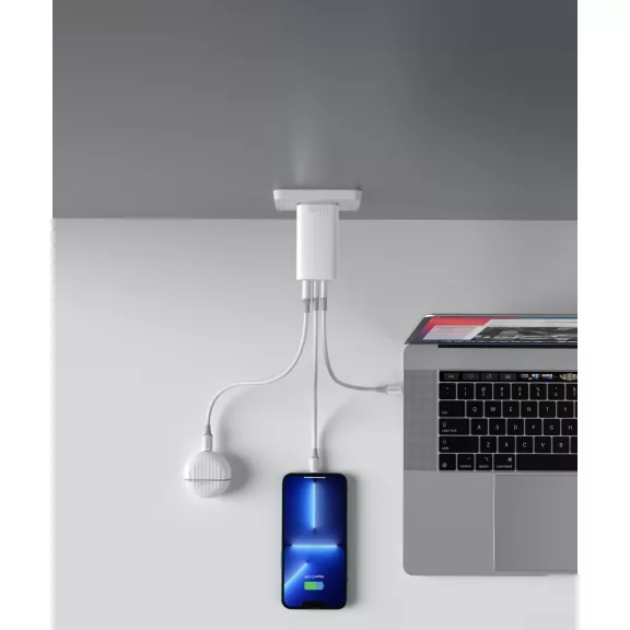 Vention USB-C+C+A (65W/30W/30W,  3-portos, fehér), töltő