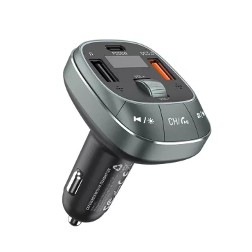   Vention USB-C+A+A (3port,30W/18W/5W, Fm transzmitter, fekete), töltő