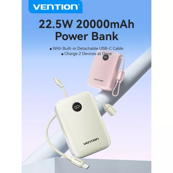 Vention FKBN0-C 20000mah, (bézs,22,5W), powerbank