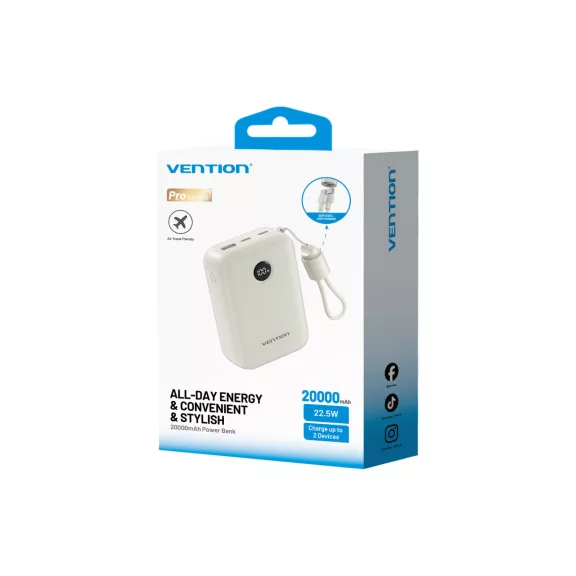 Vention FKBN0-C 20000mah, (bézs,22,5W), powerbank