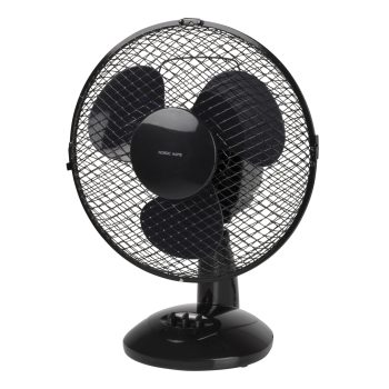  Deltaco NORDIC HOME FT-535 ventilátor, asztali, 230 mm, két fokozatú, 20W, dönthető, fekete