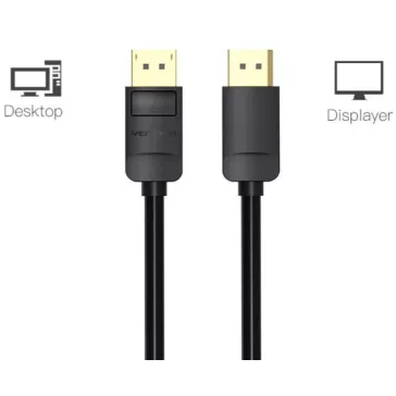 Vention Displayport, fekete, 1m, kábel