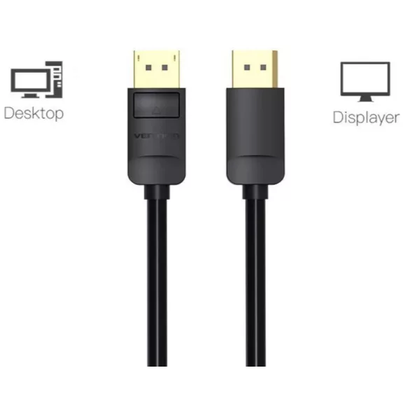 Vention Displayport, fekete, 1m, kábel