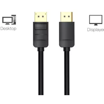 Vention Displayport, fekete, 5m, kábel