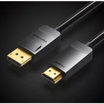 Vention Displayport -> HDMI,  (fekete), 3m, kábel