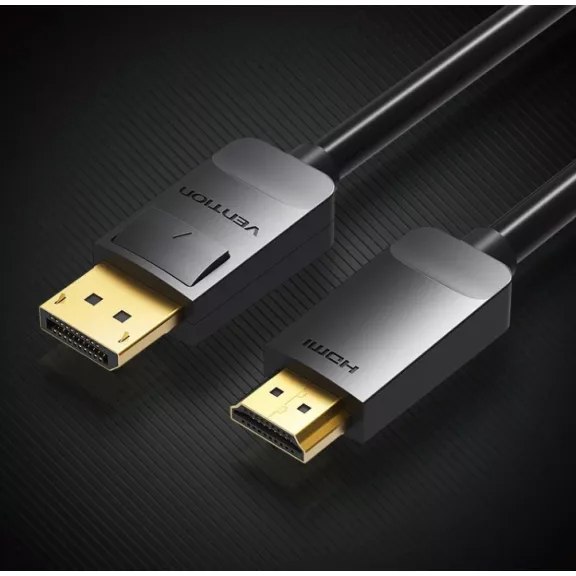 Vention Displayport -> HDMI,  (fekete), 3m, kábel