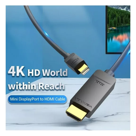 Vention mini DisplayPort -> HDMI , (4K, fekete), 1,5m, kábel