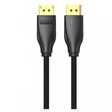   Vention Displayport/M -> Displayport/M (8K, optikai, fekete), 1,5m, kábel