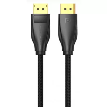   Vention Displayport/M -> Displayport/M (Szövet, fekete), 1,5m, kábel