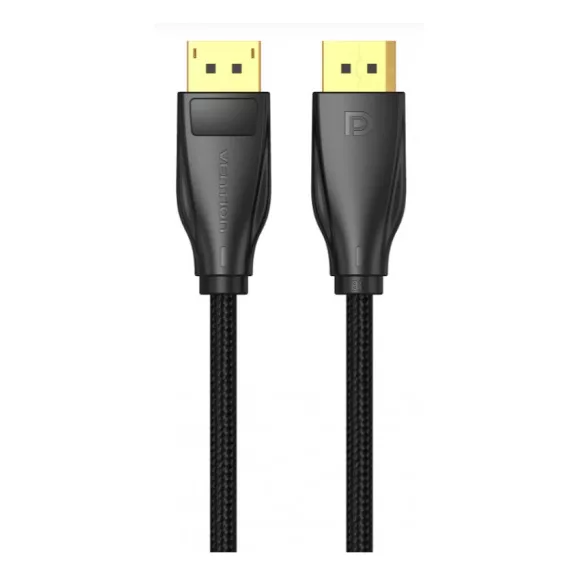 Vention Displayport/M -> Displayport/M (Szövet, fekete), 1,5m, kábel