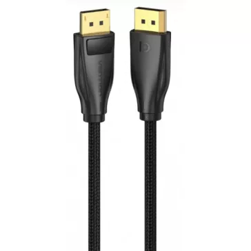   Vention Displayport/M -> Displayport/M (Szövet, fekete), 2m,  kábel