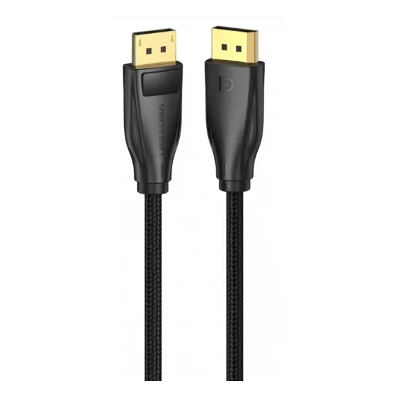 Vention Displayport/M -> Displayport/M (Szövet, fekete), 2m,  kábel