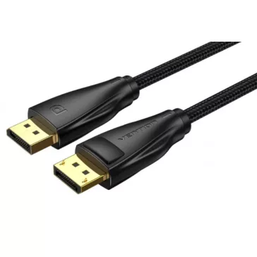   Vention Displayport/M -> Displayport/M (Szövet, fekete), 3m, kábel