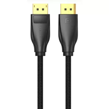   Vention Displayport/M -> Displayport/M (Szövet, fekete), 3m, kábel