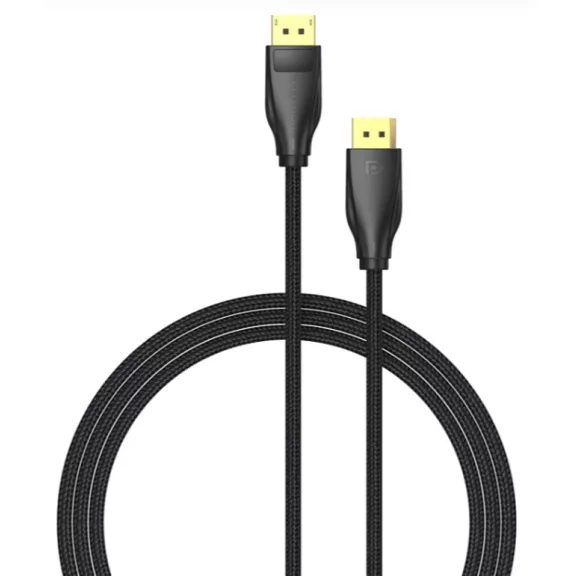 Vention Displayport/M -> Displayport/M (Szövet, fekete), 5m, kábel