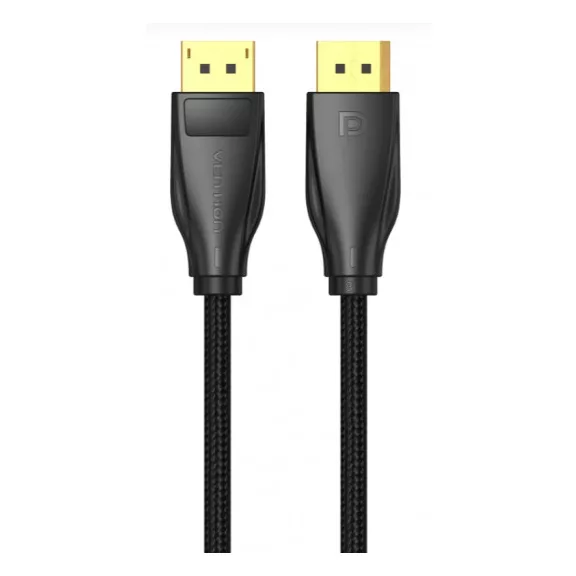 Vention Displayport/M -> Displayport/M  (Szövet, fekete), 10m, kábel