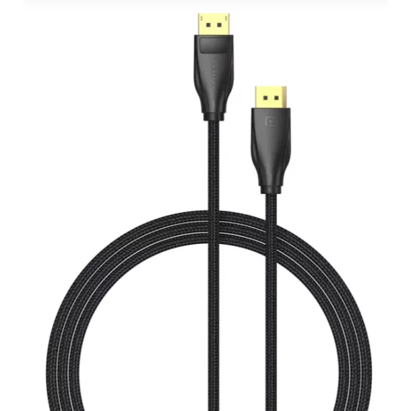Vention Displayport/M -> Displayport/M  (Szövet, fekete), 10m, kábel