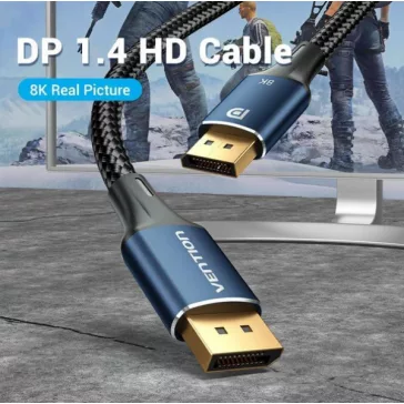 Vention DisplayPort/M (8K,HD, szövet, alu), 1m, kábel