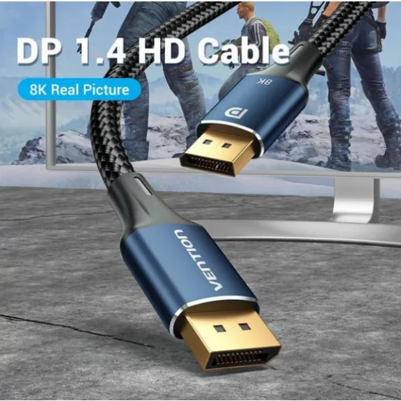 Vention DisplayPort/M (8K,HD, szövet, alu), 1m, kábel