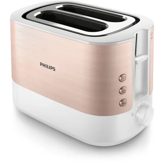 PHILIPS Viva Collection kenyérpirító, 950 W, 2 extra széles nyílás, beépített zsemlemelegítő, fém fedélburkolat