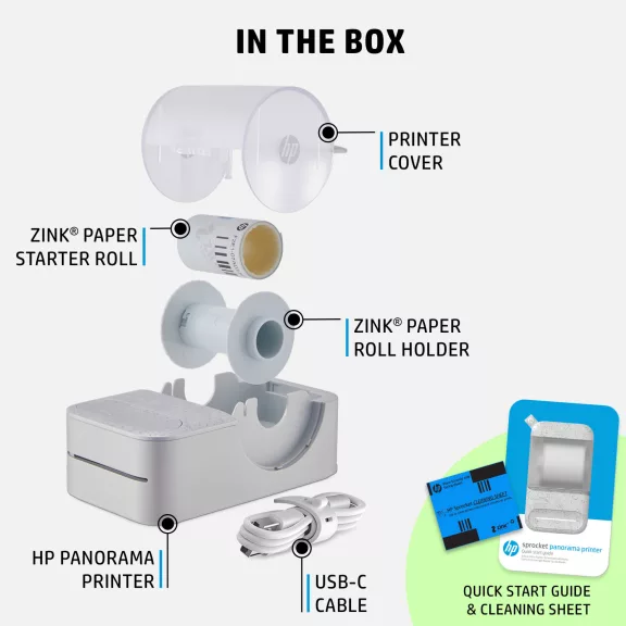HP Sprocket Panorama hordozható fotónyomtató fehér
