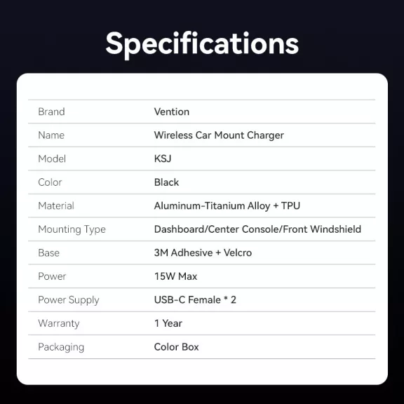 Vention Telefon (dual töltős, mágneses,autós), telefontartó