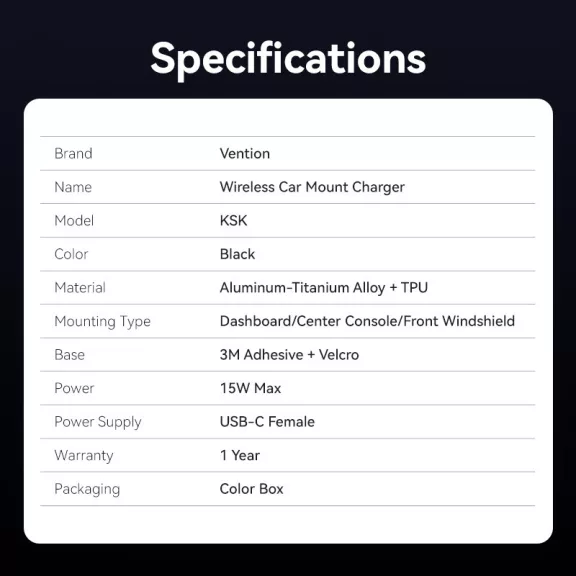Vention Telefon (töltős, mágneses,autós), telefontartó