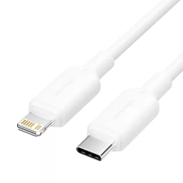 Vention USB-C 2.0 -> Lightning, (3A, fehér) 2m, kábel
