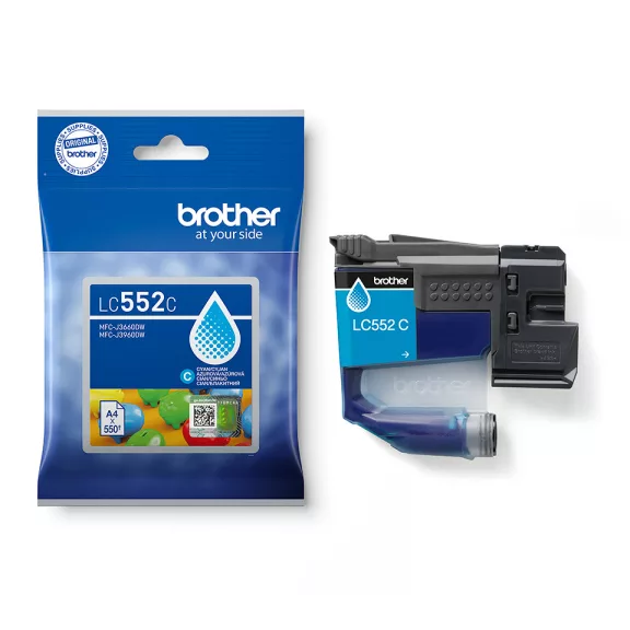 Brother LC552C Tintapatron Cyan 7,2 ml 550 oldal kapacitás