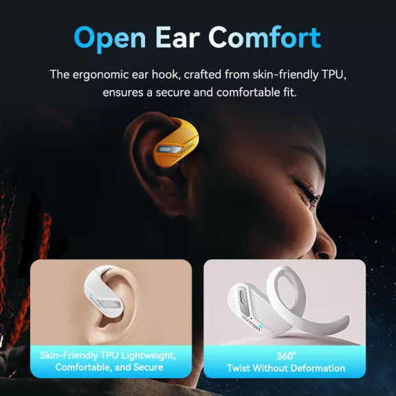 Vention OpenBeat O12  (black), open-ear fülhallgató
