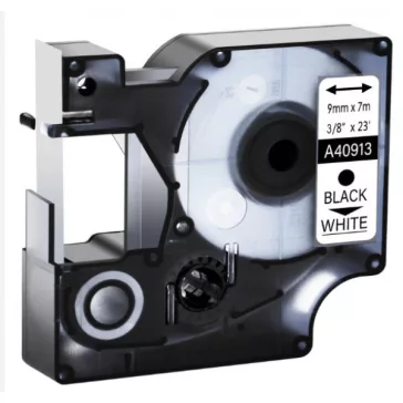   Utángyártott DYMO D1 40913 kazetta 9mm x 7m fehér-fekete #S0720680