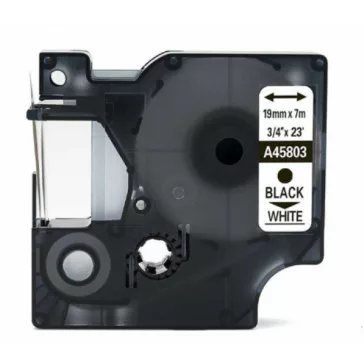   Utángyártott DYMO D1 45803 kazetta 19mm x 7m fehér-fekete #S0720830