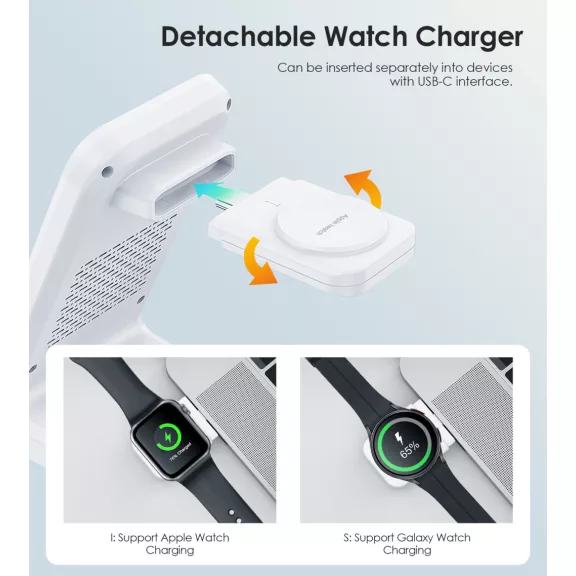 Choetech 3-1ben (Mágneses Wireless,fehér), töltő