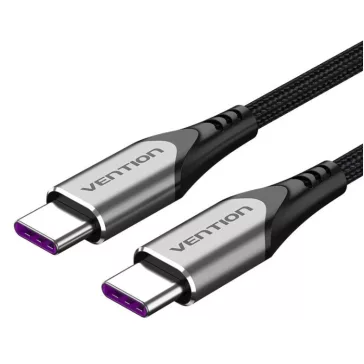   Vention USB-C 3.1/M -> USB-C 3.1/M, (szövet, szürke), 1,5m, kábel