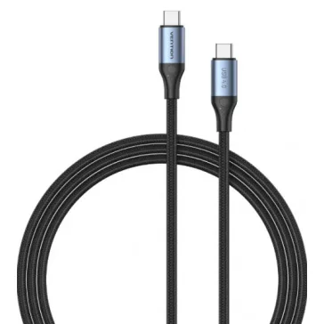  Vention USB-C 4.0/M -> USB-C 4.0/M,  (szövet,5A,alu, szürke), 1m, kábel