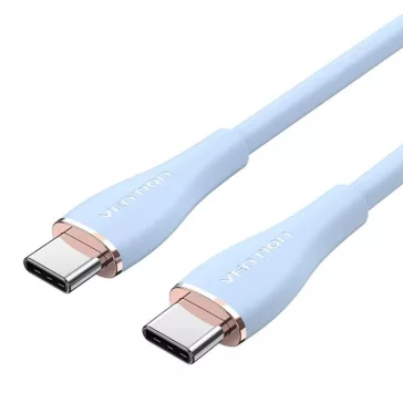   Vention USB-C 2.0/M -> USB-C 2.0/M,  (5A,szilikon,kék), 1,5m, kábel