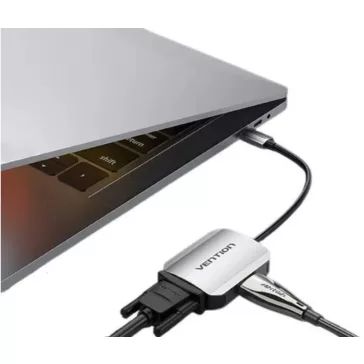   Vention USB-C -> HDMI/VGA (0,15m Szürke Aluminum Ötvözet) konverter