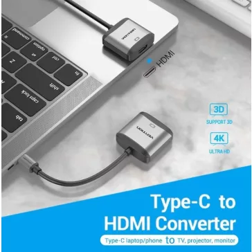   Vention USB-C -> HDMI/USB3.0*3/TF/SD/RJ45/3.5mm/PD  (0,15m Szürke Aluminum Ötvözet), Dokkoló