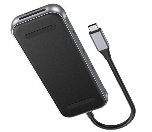 Vention USB-C -> HDMI/USB-C Gen 1/USB 3.0 x 2/RJ45/SD/TF/TRRS 3.5mm/PD (0,15m Szürke Aluminum Ötvözet) Dokkoló