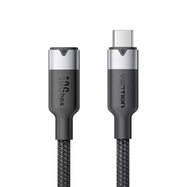   Vention USB-C 3.2/M -> USB-C 3.2/F, 0,5m,(hosszabbító, fekete, Gen2, 10Gbps), kábel