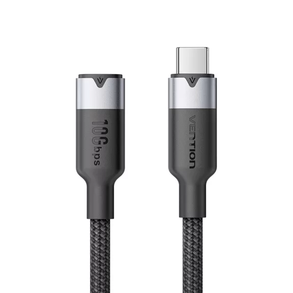 Vention USB-C 3.2/M -> USB-C 3.2/F, 0,5m,(hosszabbító, fekete, Gen2, 10Gbps), kábel