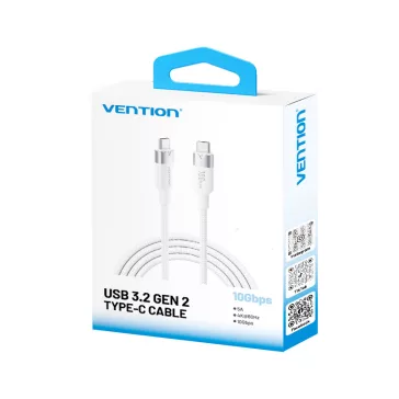 Vention USB-C 3.2/M, 1m,(fehér, Gen2, 10Gbps), kábel